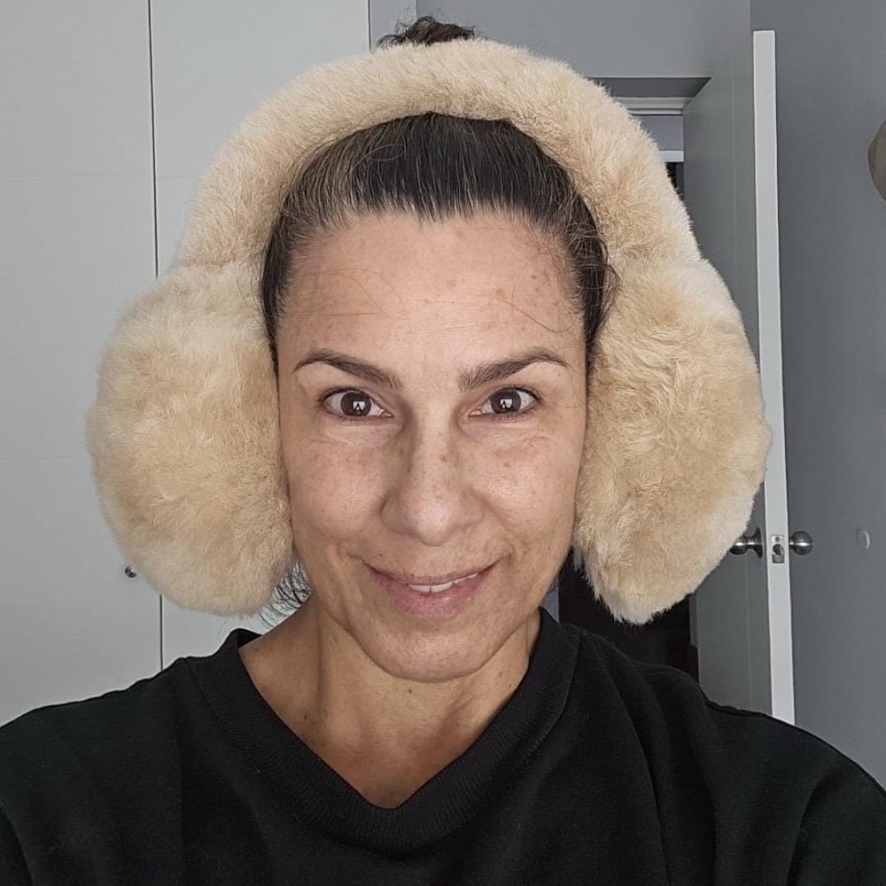 Peruvian Alpaca Fur‎ Earmuffs Women Winter Ear Warmers Soft Plush Tan Handmade